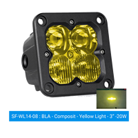 Projecteur de travail LED 20W, 3,5 pouces, encastré, pour conduite tout-terrain, antibrouillard, blanc ambre, rétroéclairage, IP67, 9-36V DC, 12V 24V, camion, SUV, 4x4