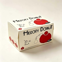 Boîte à donuts en papier écologique de qualité alimentaire, auto-érectible, avec revêtement épais, graphisme personnalisé, pelliculage mat, faible MOQ, vente en gros