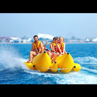 Bateau banane gonflable en bâche PVC robuste pour jeux aquatiques, 6 places