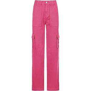 Pantalones vaqueros holgados de cintura alta estilo Y2K para mujer, ajuste relajado, diseño recto de pierna ancha, tela vaquera transpirable, talla XL - Product Image 4