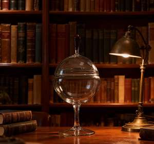 Réservoir de rangement décoratif en <span class=keywords><strong>verre</strong></span> américain gris personnalisé <span class=keywords><strong>à</strong></span> <span class=keywords><strong>pied</strong></span> haut avec couvercle, décoration de salon, ornements de rangement pour la maison - Product Image 5