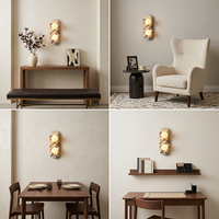 Applique Murale Moderne de Luxe en Marbre et Verre, Lumière LED Blanc Chaud 3000K, pour Chambre, Chevet, Salon, Villa, Design Créatif, 2 Lampes Capsule