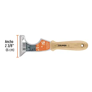 Spatule 5-en-1 BOX 6 de 2-1/2 po avec manche en bois, TRUPER - Product Image 2