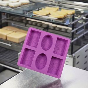 Moule en silicone alimentaire pour fondant et savon, 6 formes, résistant aux hautes températures, rectangulaire, facile à démouler, réutilisable, vente chaude - Product Image 2