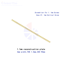 Pelat Rekonstruksi Titanium 1.1mm untuk Hewan, ALPS Locking Cuttable Bone Plate untuk Fiksasi Fraktur pada Hewan Peliharaan (Kucing, Anjing)