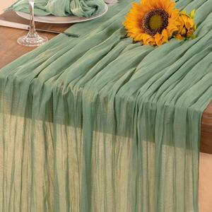 Nappe en gaze de coton transparente style bohème de 120 pouces pour table de printemps, mariage, baby shower, thé, Pâques, décoration - Product Image 1