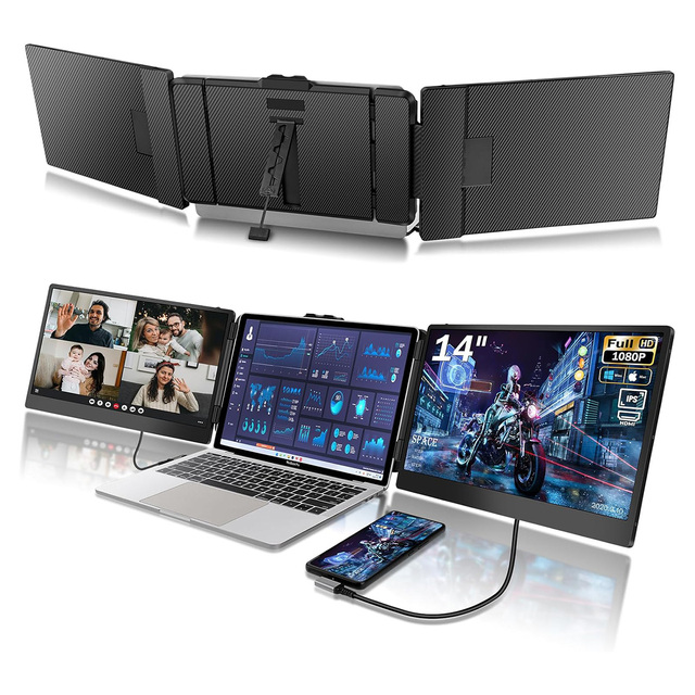 Wholesale 14" LCD Monitors Dual Screen Extender for 11.6-17.3 Inch Triple Portable Monitor
