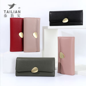 Portafoglio da Donna Sottile Porta Carte e Borsellino Lungo con Funzione Portatile, Nuovo Design Monocolore per Donna, Stile Occidentale - Product Image 3