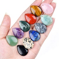 Pendentifs en cristal naturel en forme de goutte d'eau en gros, breloques en pierres précieuses mélangées pour la fabrication de colliers, boucles d'oreilles et bijoux DIY