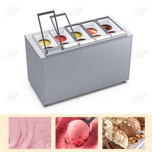 Equipo de Refrigeración Comercial de Acero Inoxidable de Alta Calidad, Vitrina para Gelato de Comida Rápida para Restaurantes y Hoteles - Product Image 6