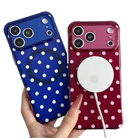 Casing Magnetik Kuat 3D Polka Dot N52 untuk IPhone 18PRO 18PROMAX, Pelindung TPU Anti-Menguning Transparan Tahan Banting