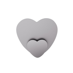 Ganchos de pared creativos con doble corazón, grises, negros, rosas, removibles, decorativos, para cocina, baño, dormitorio, almacenamiento. - Product Image 3