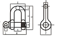Offre Spéciale Manille de levage G210 D en acier au carbone galvanisé 0.5T-6.5T avec goupille de sécurité forgée, matériel de gréement industriel