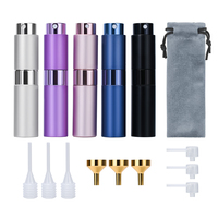 Flacon Spray Métallique Rond Twist-Up 8ml en Aluminium Portable Rechargeable pour Parfum Atomiseur
