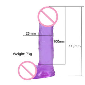 Kleiner Stahl-PVC-TPE-<span class=keywords><strong>Dildo</strong></span> mit Saugnapf, Naturkristall-Simulation, Sexspielzeug für Frauen - Product Image 2