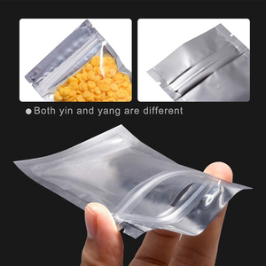 Resealable Zipper Top Clear Front Yin Yang Back Mini Smell Proof 3 Side Seal Storage Foil Pouch Jewellery Mylar Zip Lock Bag - Product Image 5