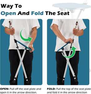 Canne <span class=keywords><strong>de</strong></span> marche pliable en alliage d'aluminium à hauteur réglable avec capacité <span class=keywords><strong>de</strong></span> charge <span class=keywords><strong>de</strong></span> 120 kg, <span class=keywords><strong>chaise</strong></span>-selle portable d'extérieur, bâtons <span class=keywords><strong>de</strong></span> marche - Product Image 6