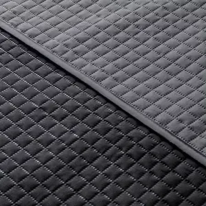 Housse de couette Vianney ultra-fine 100% polyester, noir et gris uni, réversible, literie moderne pour la maison, toutes saisons, lavable en machine - Product Image 5