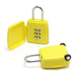 플라스틱 3 자리 다이얼 조합 코드 번호 잠금 수하물 여행 자물쇠 핸드백 여행 가방 트렁크 박스 모양 프로모션 선물 잠금