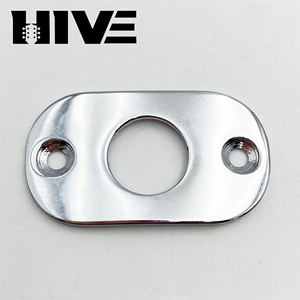 Placa de salida de <span class=keywords><strong>guitarra</strong></span> ovalada cromada HIVE con tornillos, placa de montaje de jack de 1/4 de pulgada para <span class=keywords><strong>guitarra</strong></span> eléctrica/bajo, repuesto - Product Image 4