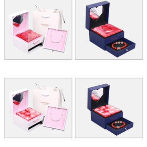 Caja de Embalaje Cuadrada de Papel de Lujo de Doble Capa, Caja de Regalo Personalizada con Espejo y Cajón para Joyería, Caja de Regalo para Boda, Embalaje para Joyería - Product Image 3