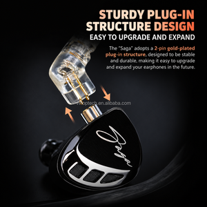 Écouteurs intra-auriculaires KZ Saga <span class=keywords><strong>Studio</strong></span> Monitoring <span class=keywords><strong>HiFi</strong></span>, réponse en fréquence large, écouteurs filaires tout métal pour professionnels - Product Image 5