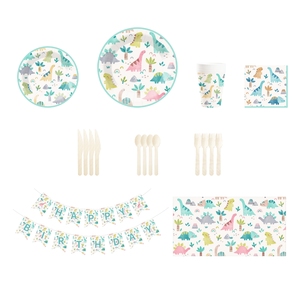 Vajilla con Temática de Dinosaurios DAMAI para Fiestas de Cumpleaños Infantiles, Platos, Servilletas y Vasos de Papel con Dinosaurios para Fiestas de Cumpleaños de Niños - Product Image 4
