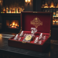 Juego de Regalo de Decantador de Whisky de Cristal con Logotipo Personalizado, con Vasos de Whisky para Bodas, Aniversarios y Promociones