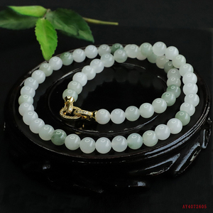 Collier de perles en <span class=keywords><strong>jade</strong></span> véritable pour femmes, collier de perles en <span class=keywords><strong>jade</strong></span> naturel du Tianshan, bijoux, chaîne et collier à maillons en jadéite de Birmanie - Product Image 6