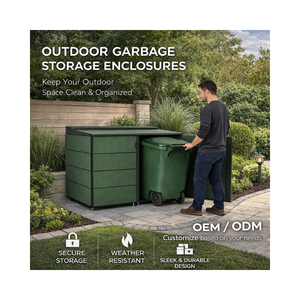 Couverture de poubelle décorative pliable murale en métal de haute qualité, résistante à l'eau, pour usage extérieur et jardin EDPTBC000 - Product Image 1