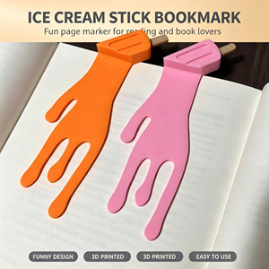 Marque-page créatif en forme de bâtonnet de crème glacée imprimé en 3D, en PLA coloré, support de livre de bureau pour la maison et le bureau - Product Image 4