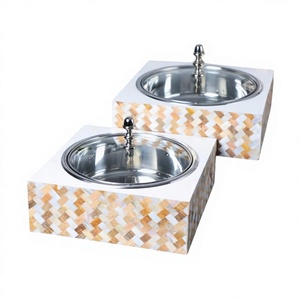 Calentador de Comida Cuadrado de Lujo, Cazuela Hecha a Mano con Madreperla, Nueva Olla de Madera de Diseño Más Vendida - Product Image 1