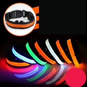 Hersteller Großhandel Custom Wiederauf ladbare Einstellbare Mode Leuchten Nylon Led Bar Draht Verkabelung Haustier Hunde halsband