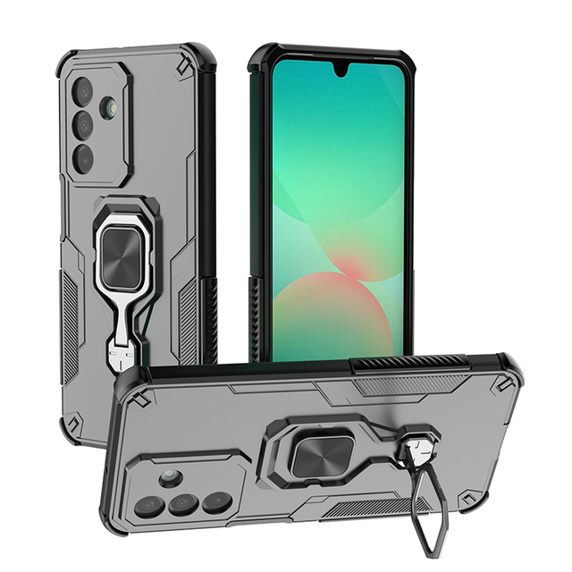 Funda for Samsung Galaxy S25 Edge A26 Magnetic Shockproof Armor Phone Case for Iphone16E Ring Stand Bumper Protection Back Cover