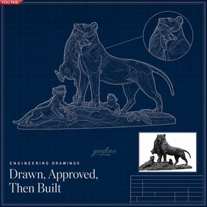 YOUFINE Statue <span class=keywords><strong>de</strong></span> lionne classique en bronze pour l'extérieur avec trois jeunes lionnes affamées portant un gibier, pour la décoration <span class=keywords><strong>de</strong></span> jardin, <span class=keywords><strong>de</strong></span> parc et <span class=keywords><strong>de</strong></span> pelouse <span class=keywords><strong>de</strong></span> <span class=keywords><strong>domaine</strong></span> - Product Image 3