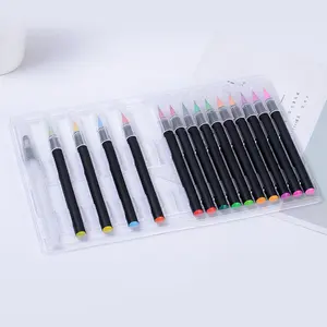 제조 직접 사용자 정의 저렴한 진짜 나일론 부드러운 브러쉬 팁 수채화 브러쉬 펜 비 독성 색상 물 컬러 브러쉬 펜