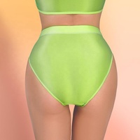 Celana Dalam Wanita Sutra Mengkilap, Model Bikini High Cut, Seamless, Halus, Satin