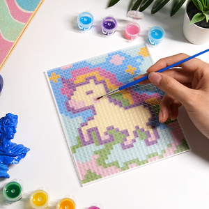 Kit Atrapasueños de Píxeles Wingart Unicornio para Niños, Manualidad de Pintura por Números con Pinturas Acrílicas Transparentes, Regalo Artístico Creativo - Product Image 4