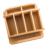 360 °   Organisateur de bureau rotatif en bambou multi-compartiments, support de bureau pivotant pour télécommandes, fournitures de bureau et rangement de salon