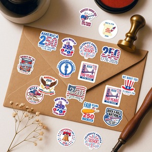 Autocollants personnalisés 50 pièces/paquet, <span class=keywords><strong>film</strong></span> de protection pour téléphone, autocollant pour ordinateur portable, autocollant en vinyle drapeau américain 250 ans d'anniversaire pour la décoration - Product Image 6
