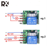 433 Mhz Commutateur de télécommande sans fil universel DC 12V 10A 1CH Module récepteur relais et émetteur RF 433 Mhz Télécommandes