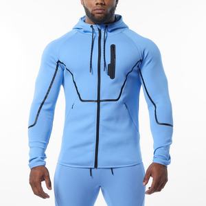 Custom Logo Custom Zip up Hoodies Men Sweatshirt Slim Fit Reflective Jacket Comfortable Sports Mens Full Zip up <b>Hoodie</b> - Product Image 4