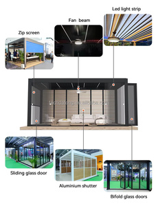 <span class=keywords><strong>Pergola</strong></span> électrique en aluminium - Structure extérieure à fermeture automatique avec capteur de pluie <span class=keywords><strong>pour</strong></span> <span class=keywords><strong>jardin</strong></span> et bord de piscine - Product Image 3