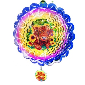 Molinillo de Viento con Forma de Vaso de Girasol para Colgar en el Jardín, Regalo Único, Molinillo de Viento 3D para Exteriores - Product Image 1