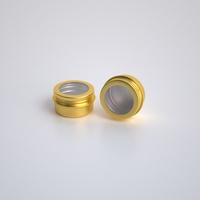 Boîte en aluminium mini de 5 ml/5 g pour huile d'olive, avec fenêtre irisée, pour cosmétiques, lotions, rouges à lèvres, bougies et épices, avec couvercle à vis