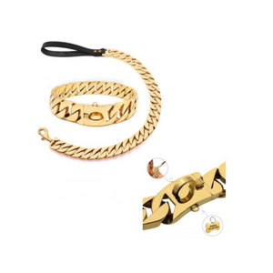 Collar de Bulldog de acero inoxidable de 32MM con cadena cubana, suministros para mascotas leales - Product Image 6