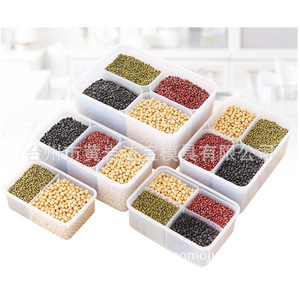 Boîtes de conservation alimentaire compartimentées en plastique hermétiques 14x11cm, boîte de rangement rectangulaire pour céréales, anti-humidité, utilisable au réfrigérateur - Product Image 2