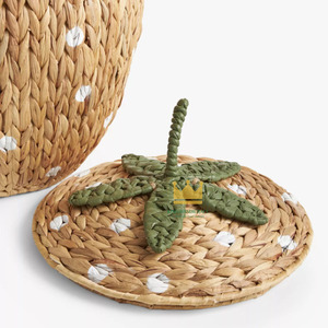 Customizable Household Children's Spacy Hand-Woven Eco-Friendly Strawberry Water Hyacinth Storage <b>Basket</b> for Nursery - Product Image 3