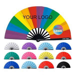 Éventail pliant personnalisé en plastique, bois ou bambou pour mariage, avec logo sur mesure – Éventail claquant portable personnalisé par sublimation - Product Image 1