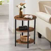 Table console en bois rustique avec 3 étagères et rangement pour appartement, bar à domicile et salon - Design gain de place